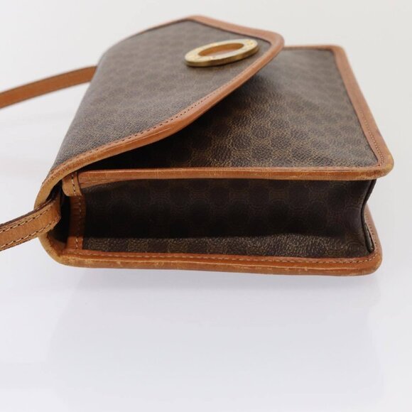 CELINE Macadam Canvas Shoulder Bag PVC Leather Brown Auth - Picture 4 of 15